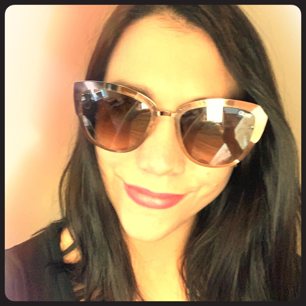 Quay Australia Cat Eye Mirrored Sunglasses